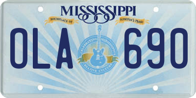 MS license plate OLA690