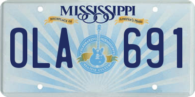 MS license plate OLA691