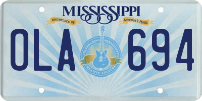MS license plate OLA694