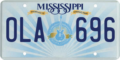 MS license plate OLA696