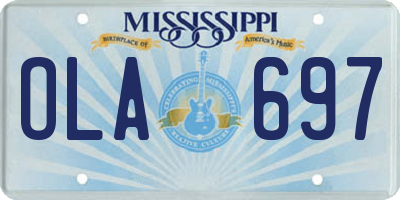 MS license plate OLA697