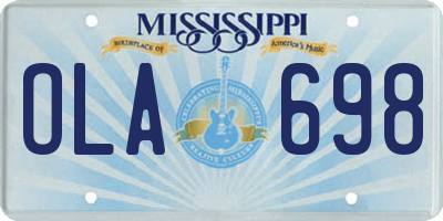 MS license plate OLA698