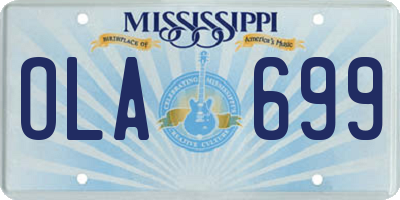 MS license plate OLA699