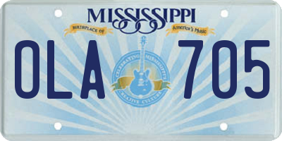 MS license plate OLA705