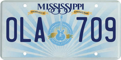 MS license plate OLA709
