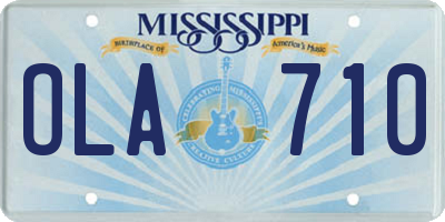MS license plate OLA710