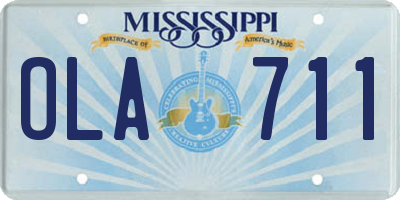 MS license plate OLA711