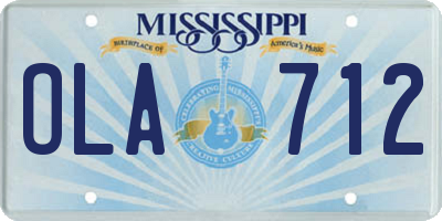 MS license plate OLA712