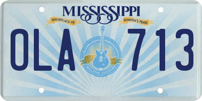 MS license plate OLA713