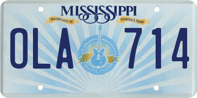 MS license plate OLA714