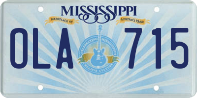 MS license plate OLA715