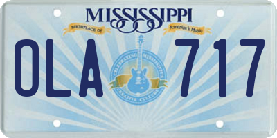 MS license plate OLA717