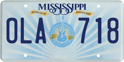 MS license plate OLA718