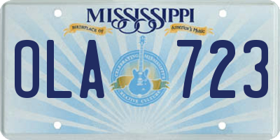 MS license plate OLA723
