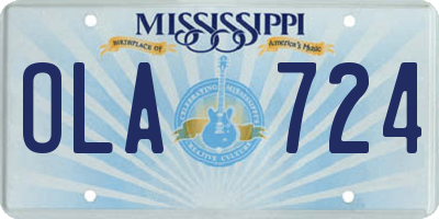 MS license plate OLA724