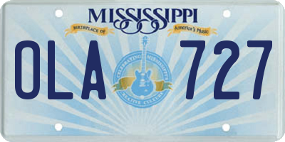 MS license plate OLA727