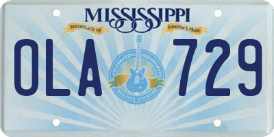MS license plate OLA729