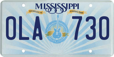 MS license plate OLA730