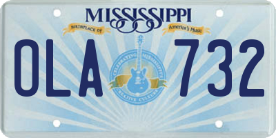 MS license plate OLA732