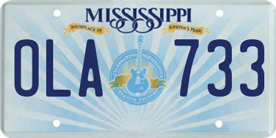 MS license plate OLA733