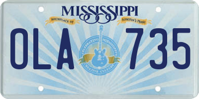 MS license plate OLA735