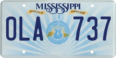 MS license plate OLA737