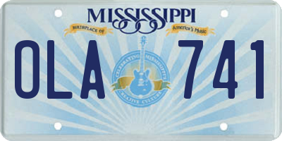 MS license plate OLA741