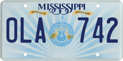MS license plate OLA742