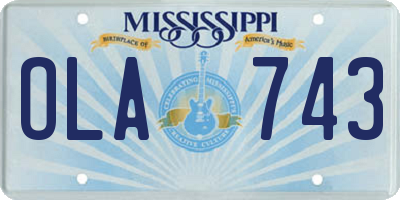 MS license plate OLA743