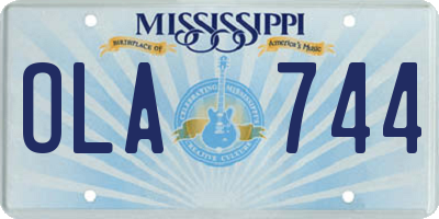 MS license plate OLA744
