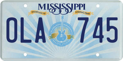 MS license plate OLA745