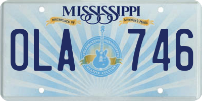 MS license plate OLA746