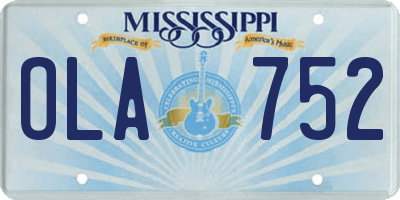 MS license plate OLA752