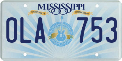 MS license plate OLA753
