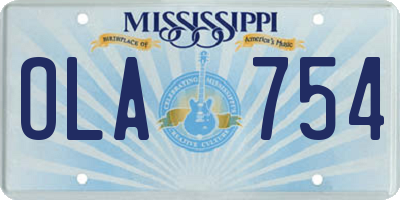 MS license plate OLA754