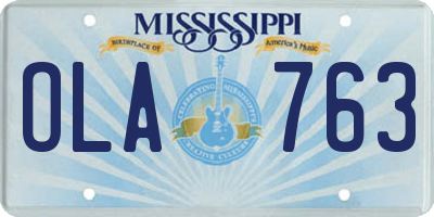 MS license plate OLA763