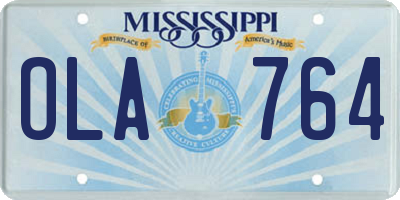MS license plate OLA764
