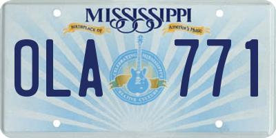 MS license plate OLA771