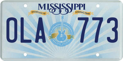 MS license plate OLA773