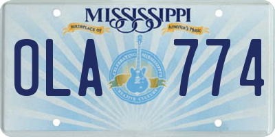 MS license plate OLA774