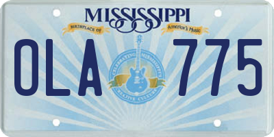 MS license plate OLA775