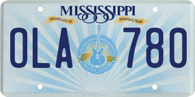 MS license plate OLA780