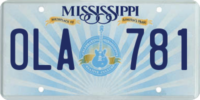 MS license plate OLA781