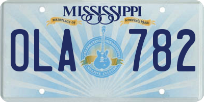 MS license plate OLA782