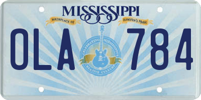 MS license plate OLA784