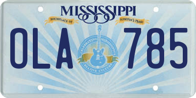 MS license plate OLA785