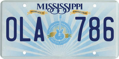 MS license plate OLA786