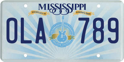 MS license plate OLA789