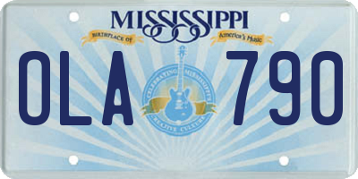 MS license plate OLA790