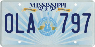 MS license plate OLA797